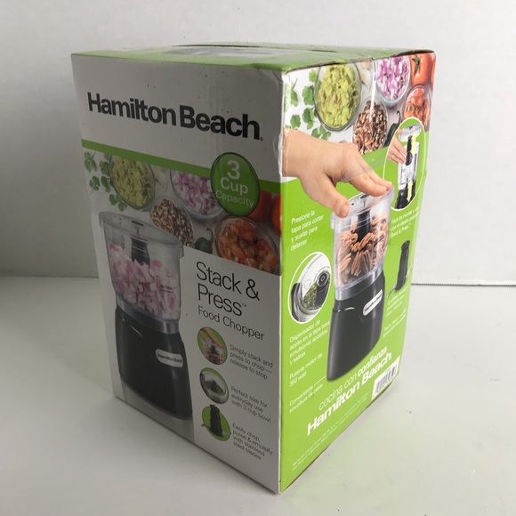 Hamilton Beach Black Stack & Press Food Chopper NEW Gifts - Picture 3 of 4